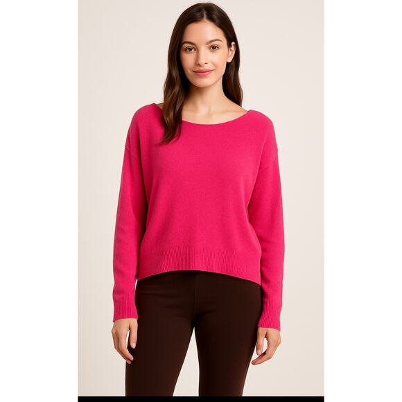 Evereve Hot Pink Cozy Knit Dolman Sleeve Pullover Sweater Size XS - Picture 1 of 7